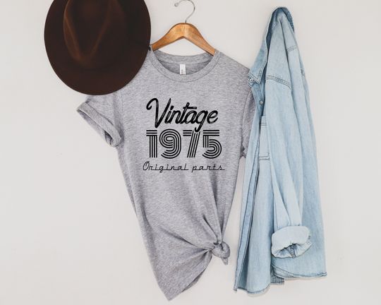 Discover 48th Birthday Shirt, Vintage T Shirt, Vintage 1975 Shirt