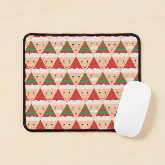 Discover Christmas pattern - Mr and Mrs Santa Claus Mouse Pad
