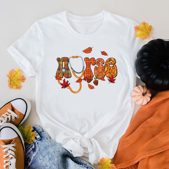 Discover Fall Nurse Shirt, Thankful Grateful Blessed Nurse Shirt