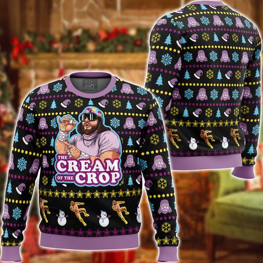 Discover The Cream Of The Crop Wrestling Ugly Christmas Sweater