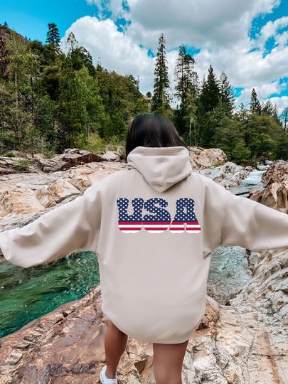 Discover USA Flag Hoodie Gift For 4th Of July, USA Hoodie, American Flag Hoodie, America Hoodie