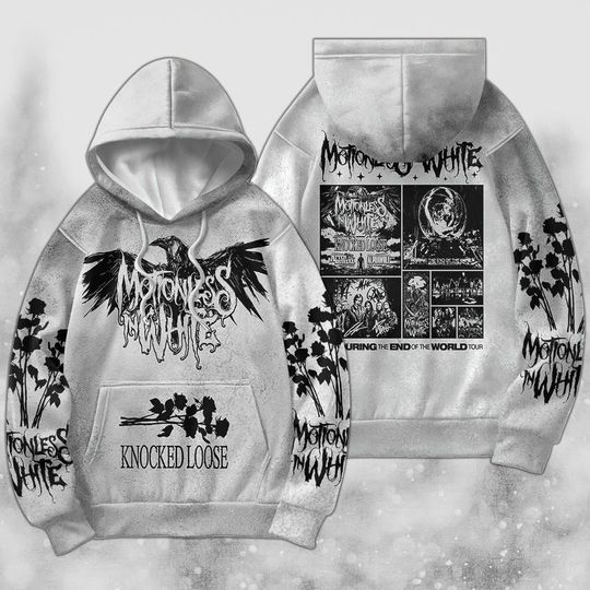 Discover Motionless In White Scoring The End Of The 2023 Music 3D Hoodie