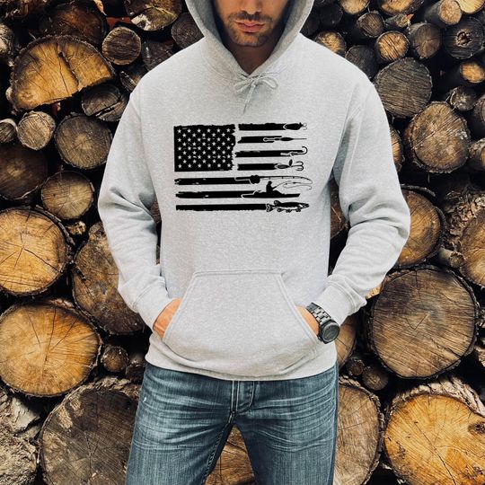 Discover Fishing T-shirt with American Flag Hoodie, Fisherman Gift, Fishing Lover Shirt