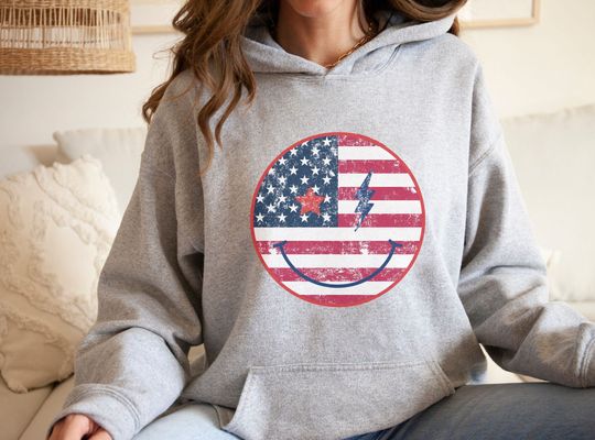 Discover Fourth of July American Flag Hoodie
