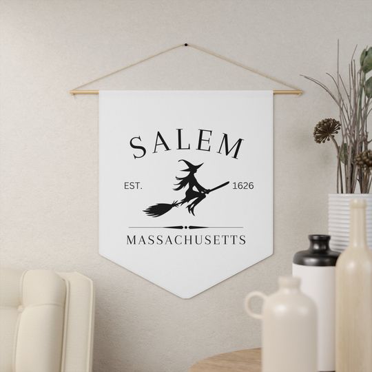 Discover Salem Witch Pennant, Halloween Pennant, Halloween Home Decor