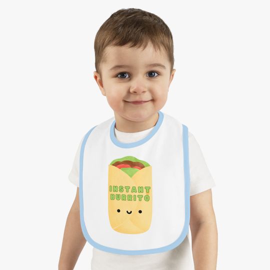 Discover Instant burrito Baby Contrast Trim Jersey Bib