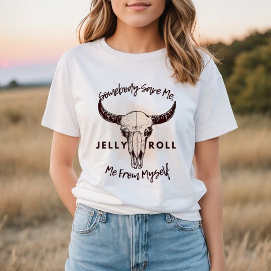Discover Somebody Save Me From Myself Jelly Roll Tshirt,  Western Tee, Floral Country Music Shirt