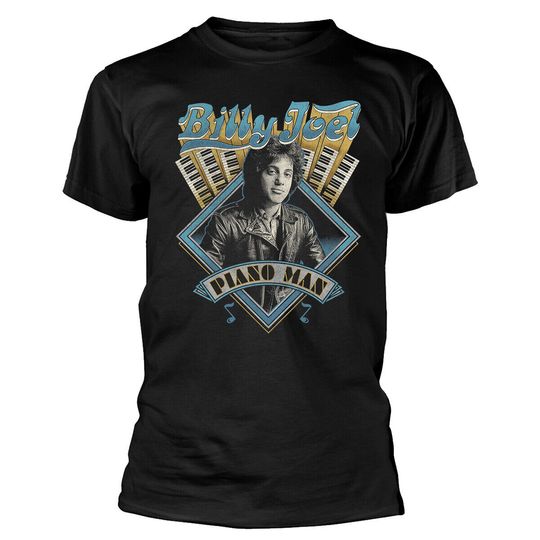 Discover Billy Joel 'Piano Man' (Black) T-Shirt
