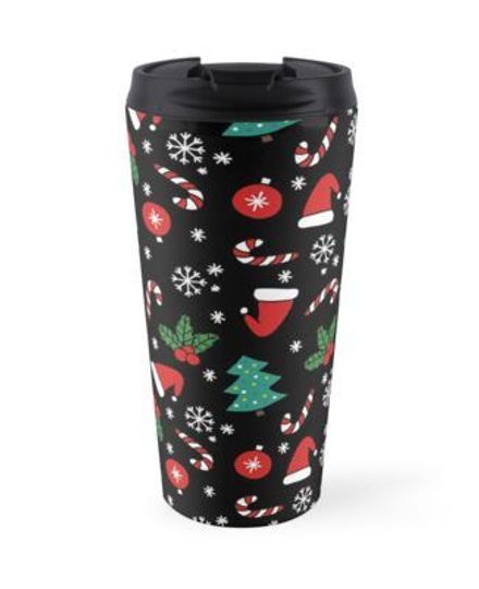 Discover Christmas Patterns Travel Coffee Mug