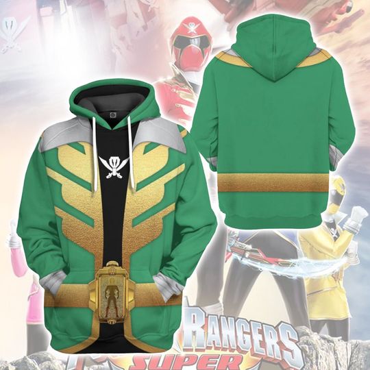 Discover Power Ranger Megaforce 3D Hoodie, Green Ranger Christmas Cosplay 3D Hoodie