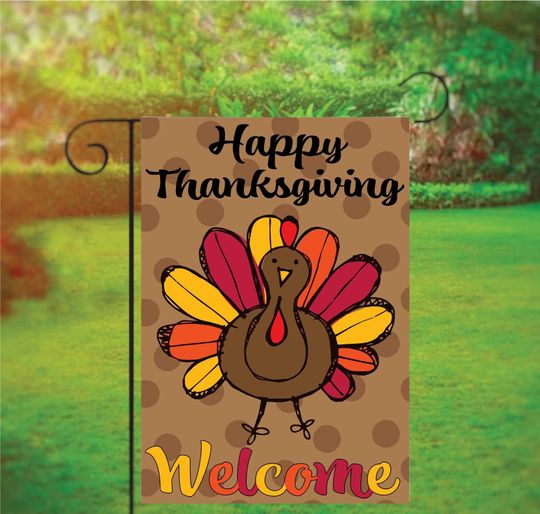 Discover Thanksgiving Garden Flag | Fall Yard Decor | Flag | Turkey Yard Art | Outdoor Decor
