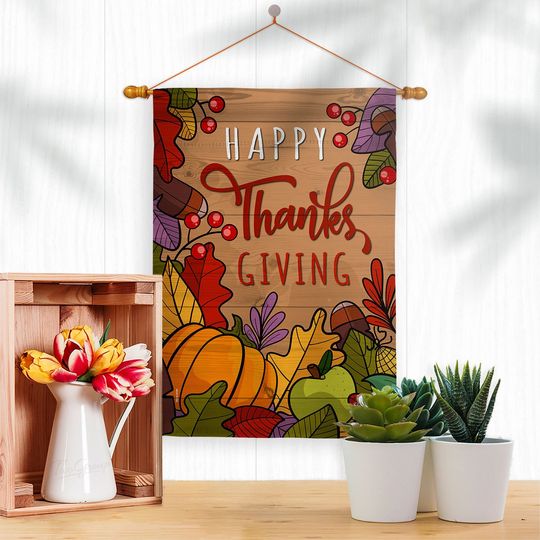 Discover Happy Thanks Giving Thanksgiving Garden Flag