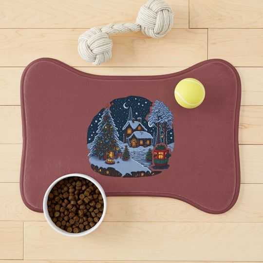 Discover Christmas tree night and stars Pet Mat