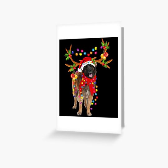 Discover Leonberger Gorgeous Reindeer Christmas Lights Greeting Card