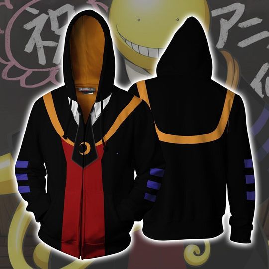 Discover Assassination Classroom Hoodie, Cosplay 3D Zip Hoodie