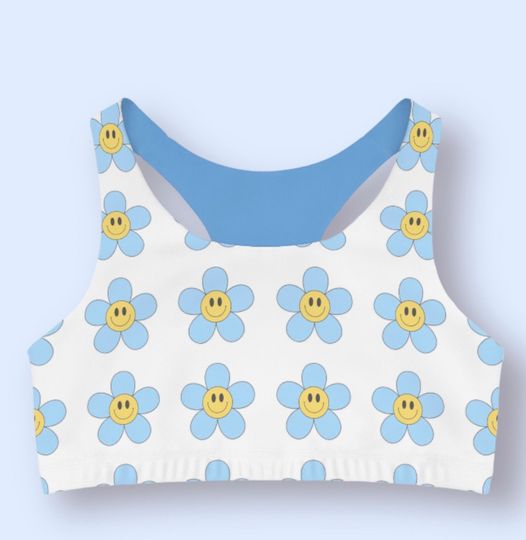 Discover Smiley Flower Seamless Sports Bra