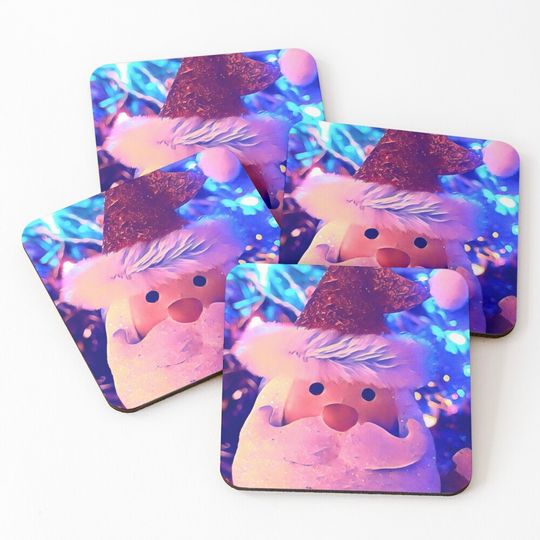 Discover Santa Claus With Sparkly Background Coasters