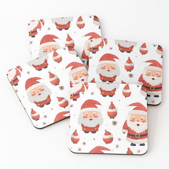 Discover Santa's Jolly Patterns Coasters