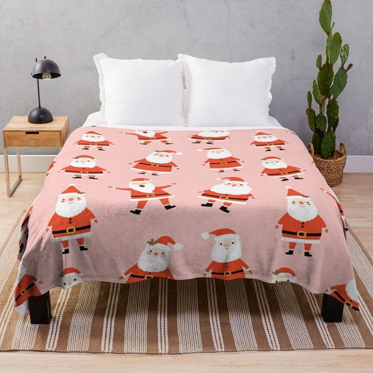 Discover Cute seamless pattern with Santa Claus Throw Blanket