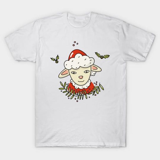 Discover Christmas sheep in Santa's hat - Christmas - T-Shirt