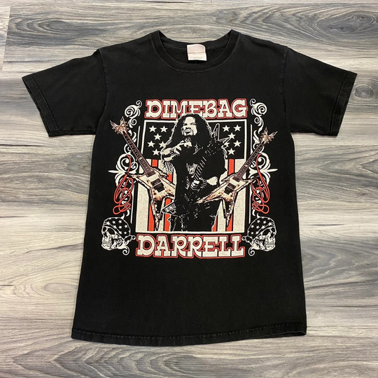 Discover Dimebag Darrell Mayhem Skull Band T-Shirt