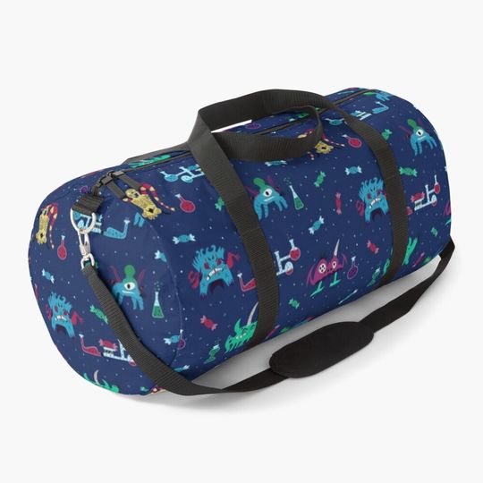 Discover Scary Cartoon Halloween Monsters And Candies Pattern Duffel Bag