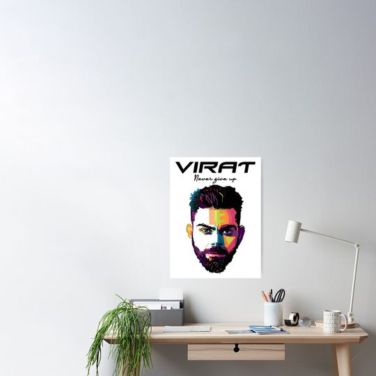 Discover Virat Kohli Colorful Poster