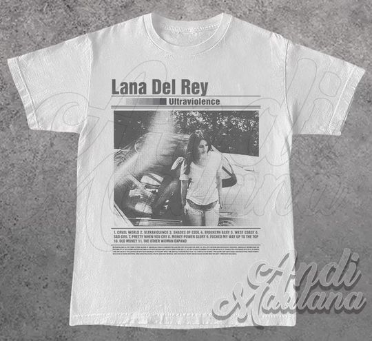 Discover Limited Lana Del Rey Ultraviolence Album 90s Poster Aesthetic Graphic Tee