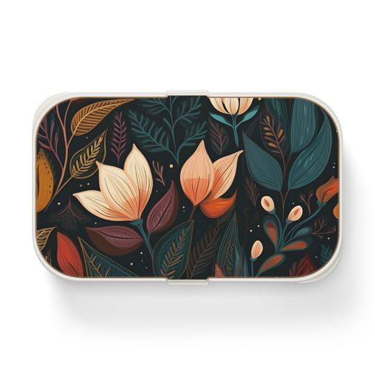 Discover New Boho Style Vintage Bento Lunch Box, Floral Pattern