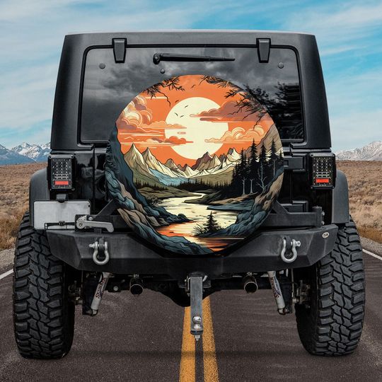 Discover Vintage River Landscape Spare Tire Cover