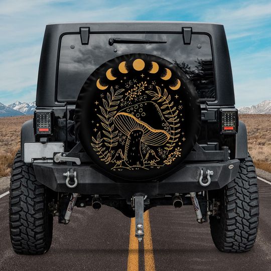 Discover Mushroom Moon Phase Spare Tire Cover