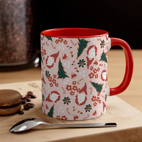Discover Gnome Santa and christmans tree mug, Christmas gift for coffee lovers Accent Mugs