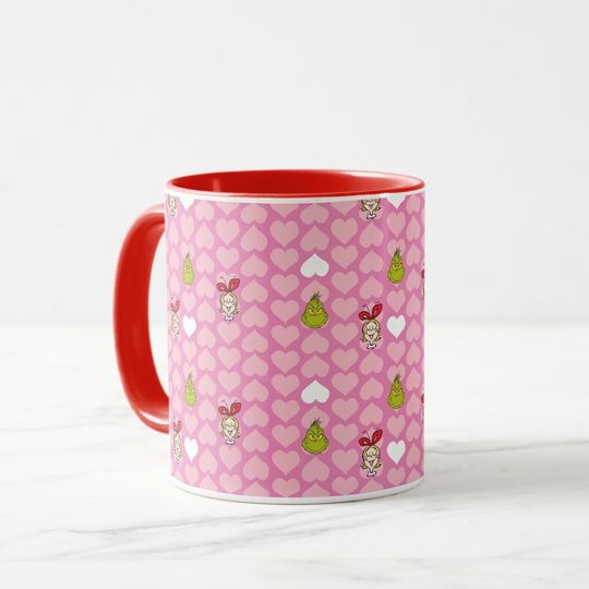 Discover The funny character & Cindy-Lou Pink Heart Pattern Accent Mugs