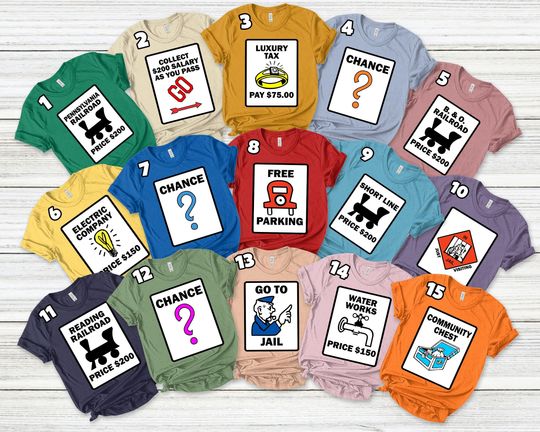 Discover Monopoly Game Halloween Costume Shirt/Monopoly Game Cards Cosplay