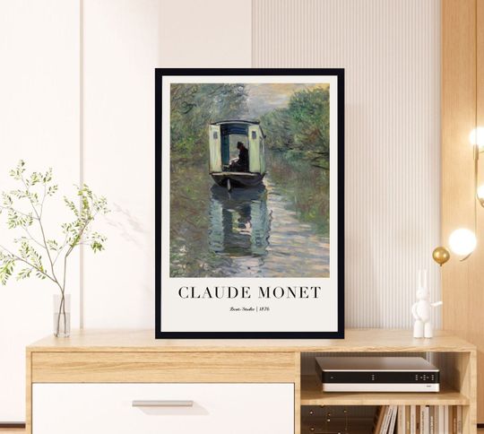 Discover Boat-Studio Poster, Boat-Studio Art, Claude Monet Poster