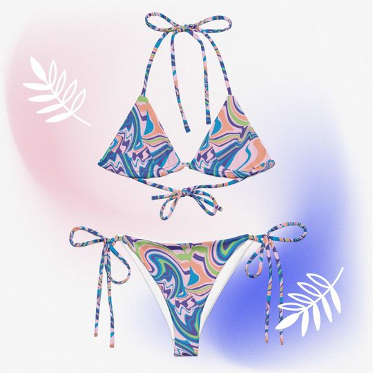 Discover Floral Pattern Women's Sling Bikini Swimsuits