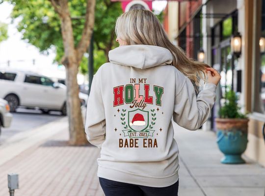 Discover In My Holly Jolly Babe Era Hoodie, Womens Christmas Hoodie