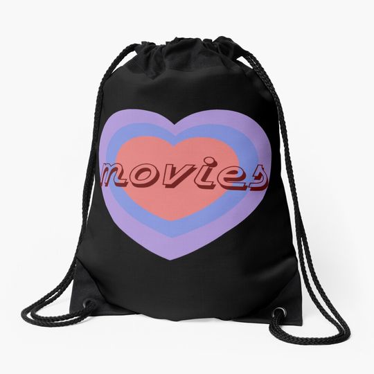 Discover Movies film cinema love Drawstring Bag