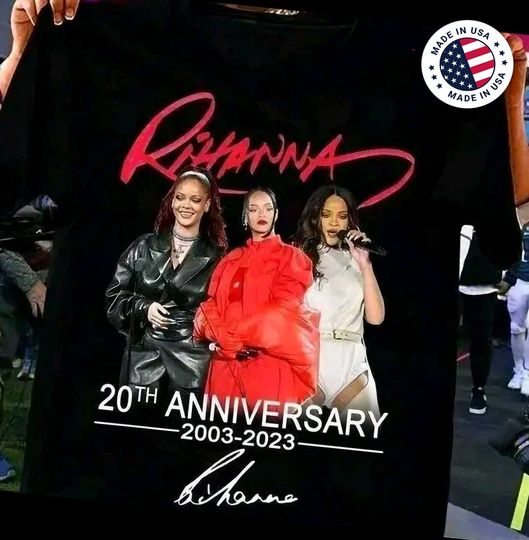 Discover Rihanna anniversary cotton black S-5XL T-shirt best design new,,