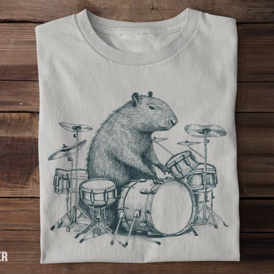 Discover Capybara Drummer T-Shirt, Shirt for Drummers
