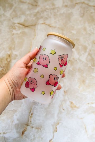 Discover Kirby Glass Can 16oz Libbey Cute Kawaii
