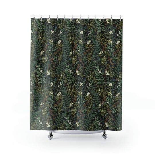 Discover Vintage Black Botanical Floral  Shower Curtains