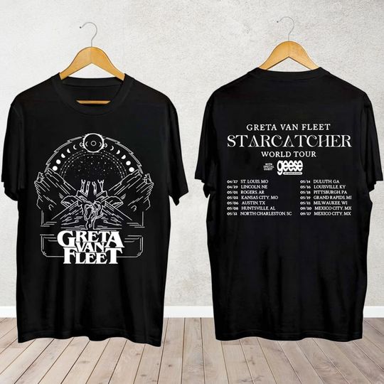 Discover Greta Van Fleet Starcatcher World Tour 2024 Shirt, Greta Van Fleet Band Fan Shirt