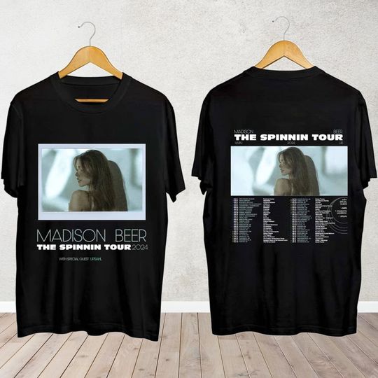 Discover Madison Beer The Spinning Tour 2024 Shirt, Madison Beer Fan Shirt