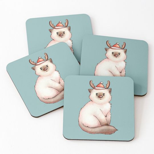 Discover Rudolph the red nosed reindeer cat Coasters