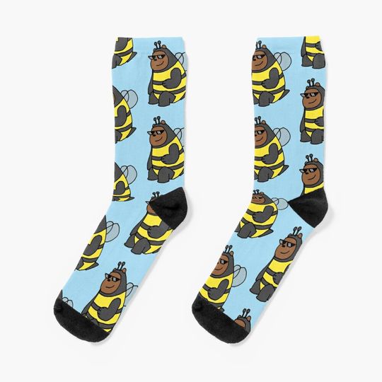 Discover Honey Bee Bear Wearing Thug Life Glasses Socks