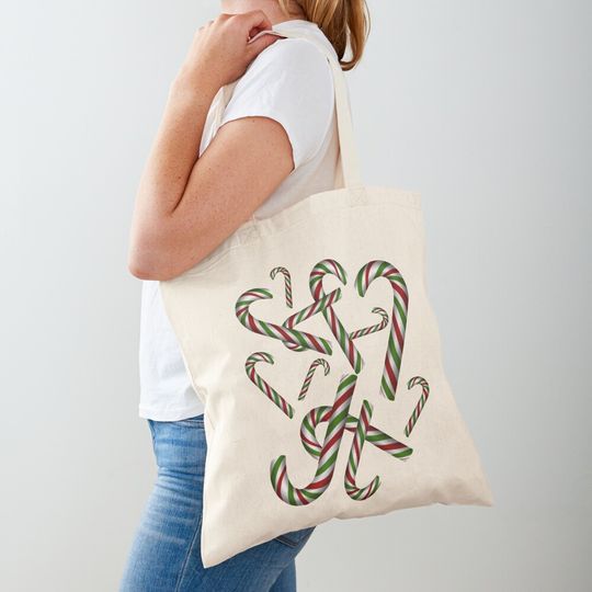Discover Christmas Sugar Candy Canes Tote Bag