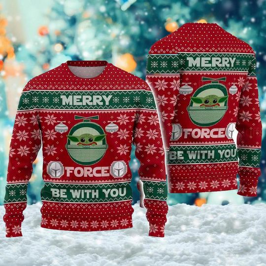 Discover Galaxy Green Baby 3D Ugly Sweater, Kidalorian Ugly Christmas Sweater