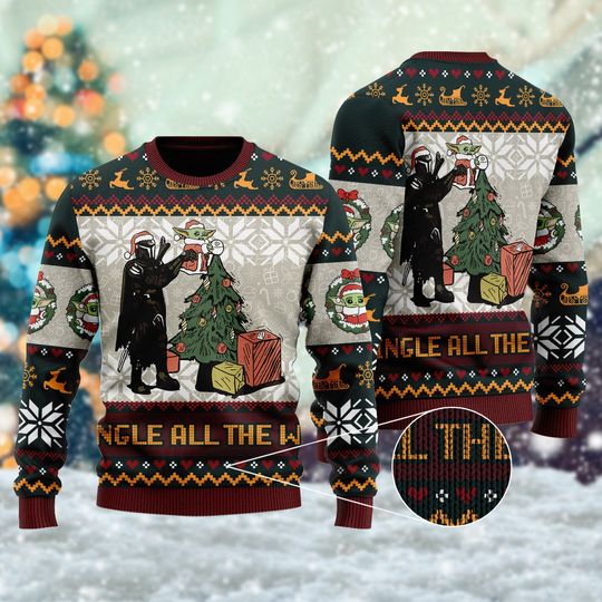 Discover Jingle All The Way Dadalorian Ugly Christmas Sweater