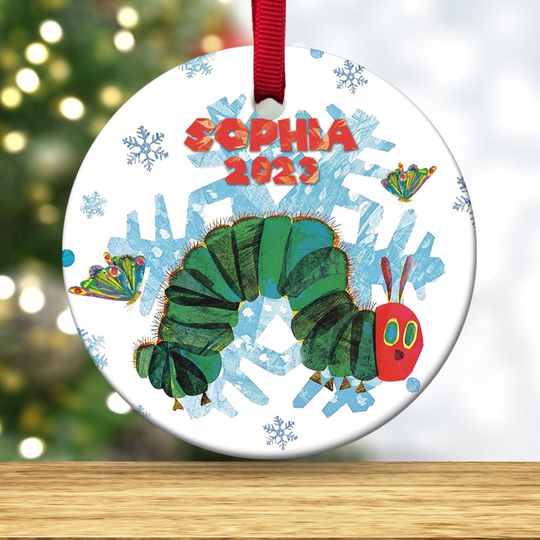 Discover Personalized The Very Hungry Caterpillar Ornament, Reading Book Christmas